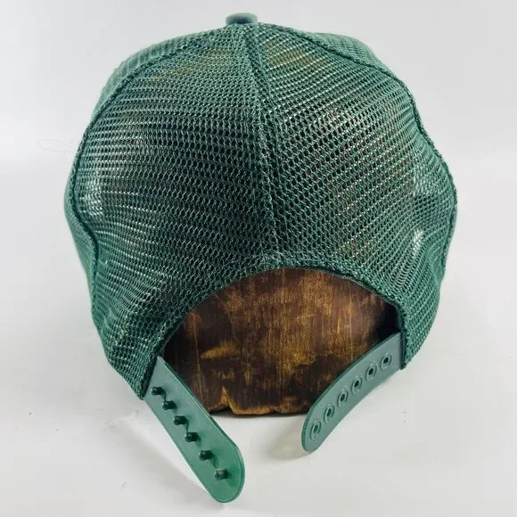 Cabela's Logo Hat Men's Snapback Green White Vintage Trucker Cap Mesh Hunt Fish - Picture 4 of 9
